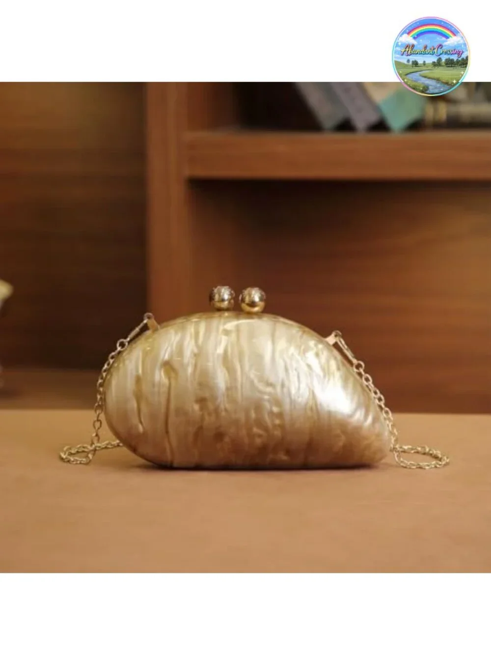 Acrylic Clutch Evening Bag Shell Shaped Luxury Marble Glitter Handbag Purse